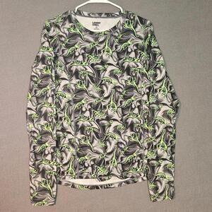 Lands' End Youth Kids Boy's Long Sleeve Shirt Base Layer XXL Neon Green Black